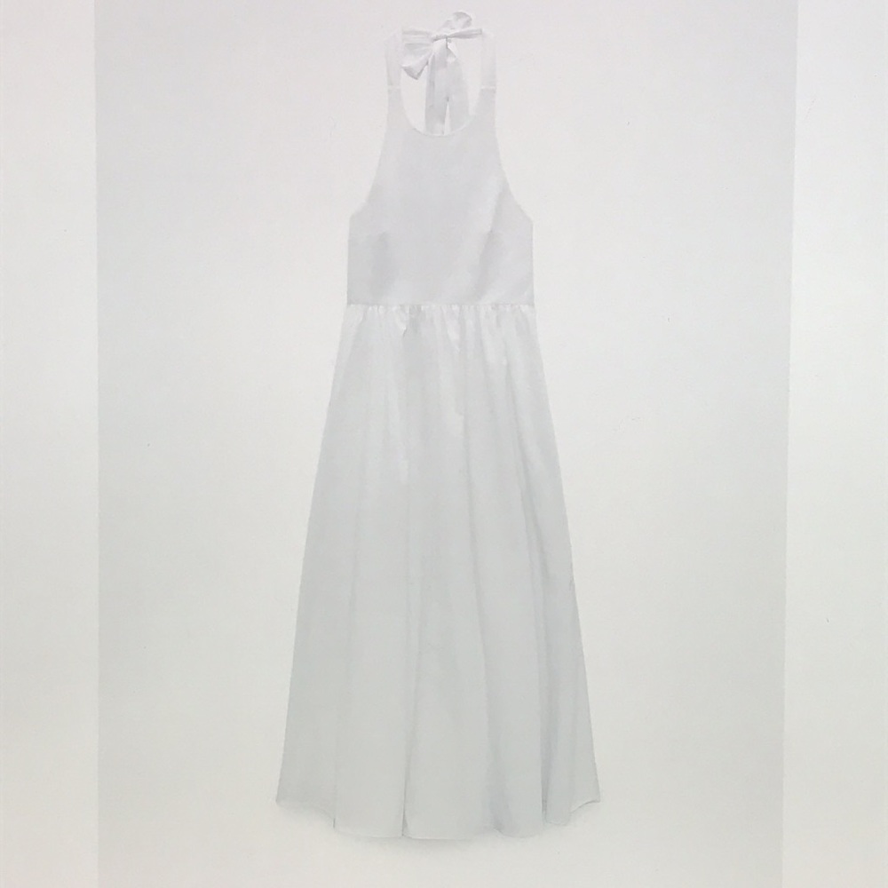 Zara White Halter Poplin Maxi Dress - Picture 15 of 16